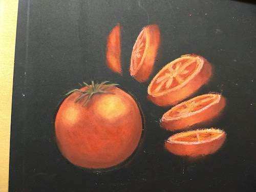 チョークアートでトマト カットトマトの描き方を写真付き解説 Satochalkart チョークアートや黒板にオシャレに手書きイラスト やカフェのメニューの書き方