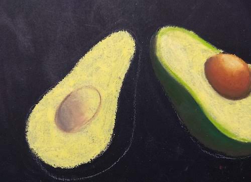 チョークアートでアボカドの描き方を写真付き解説 Satochalkart チョークアートや黒板にオシャレに手書きイラストやカフェのメニューの書き方